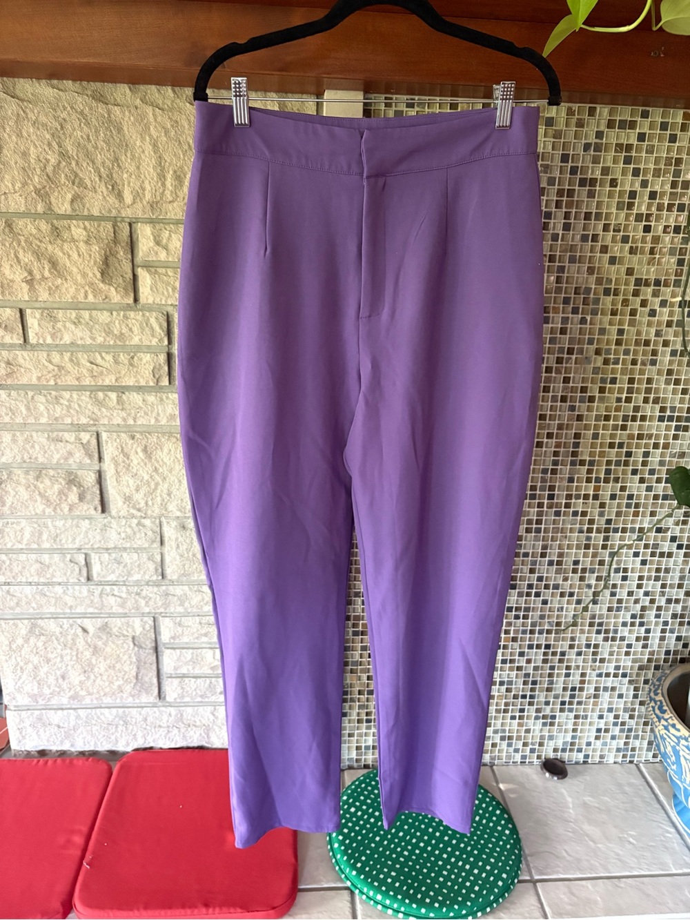 Missguided Purple High-Waist Tapered Capris